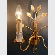 Pair Of Banci Firenze Gilt And Glass Wall Sconces C.1970 gallery detail image