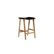 Jerry Counter Stool Flat Leather - Black gallery detail image