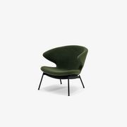 Ella Tubular Lounge Chair-Orsetto-Moss-Black gallery detail image
