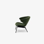 Ella Tubular Lounge Chair-Orsetto-Moss-Black gallery detail image