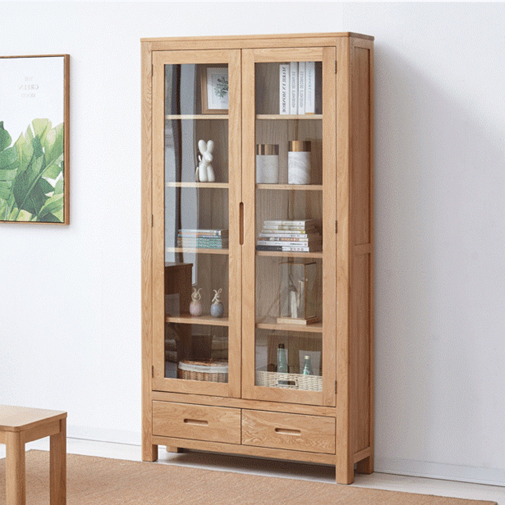 Humbie Solid Oak Large Display Bookcase Cabinet gallery detail image