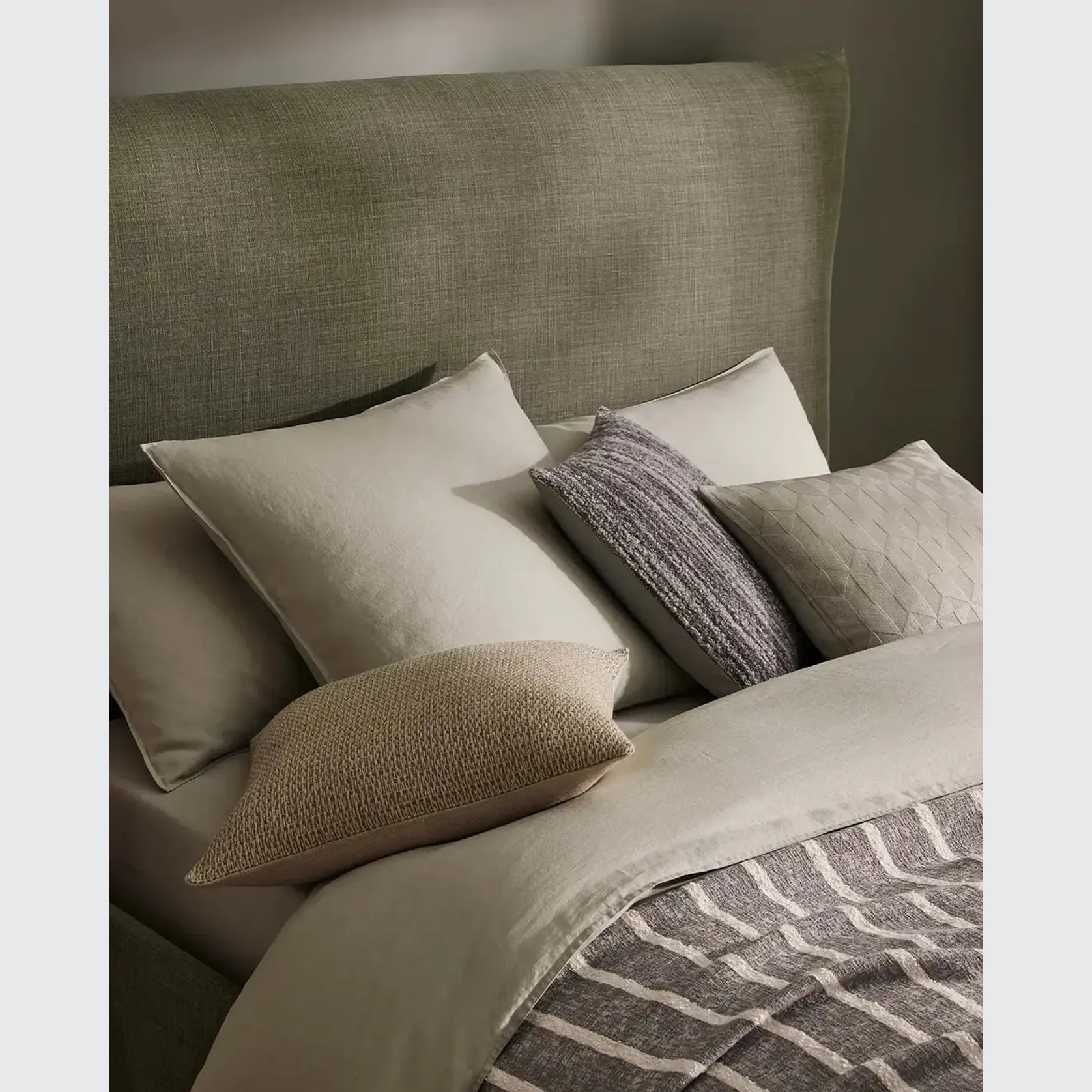Ravello Linen Quilt Cover - Sage | Weave Home Bed Linen gallery detail image