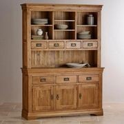 French Rustic Solid Oak Large Sideboard With Hutch Dresser gallery detail image