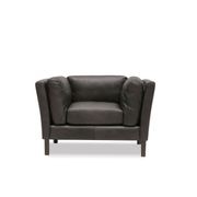 Modena Italian Leather Armchair - Onyx gallery detail image