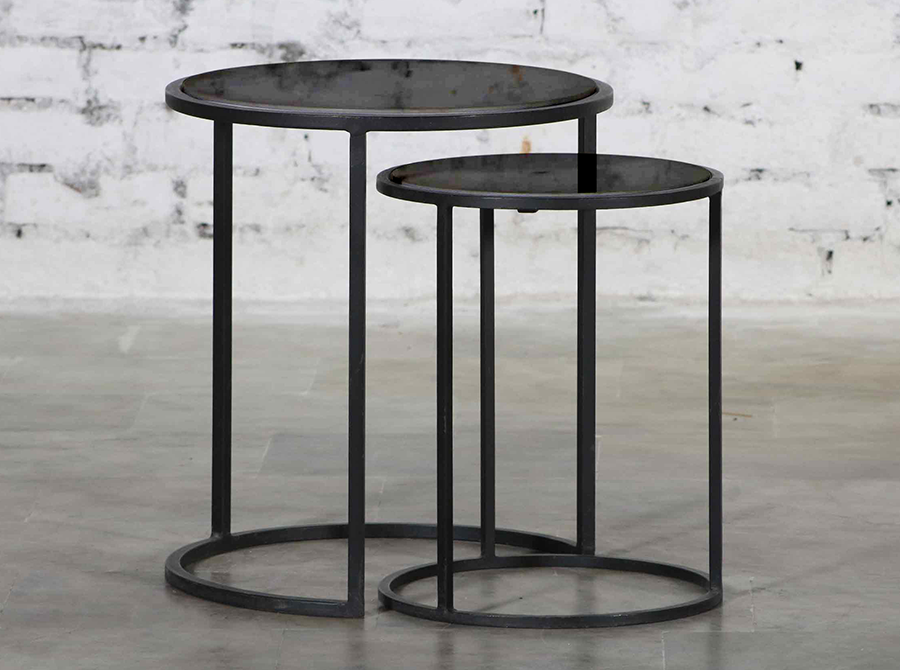 Corso Black Granite Nesting Side Tables, Nesting Coffee Tables Nz