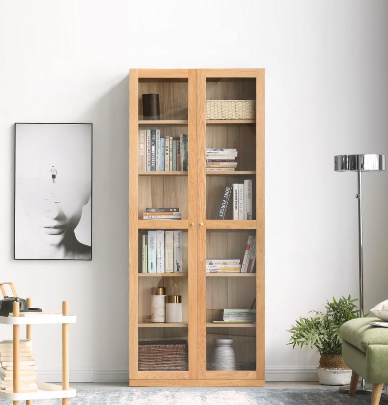 Oslo Natural Solid Oak Display Cabinet, Billy Bookcase Oak Nz