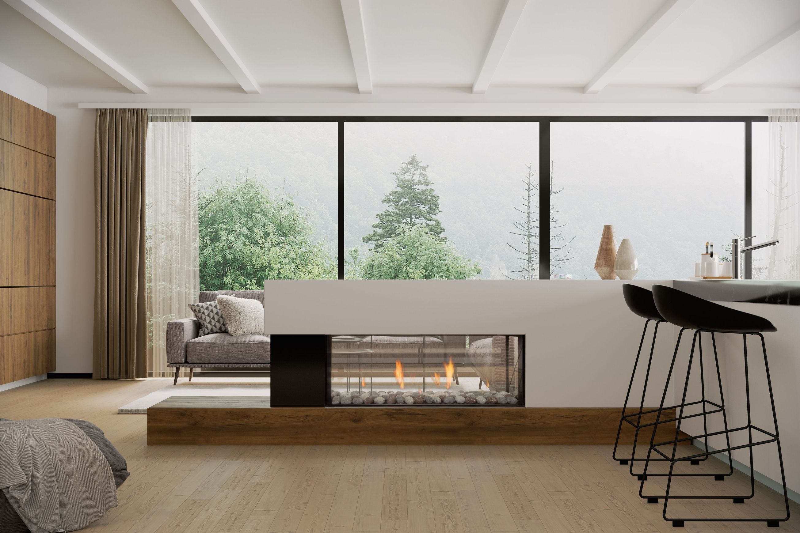 Escea DS1150 High Output Frameless Gas Fireplace