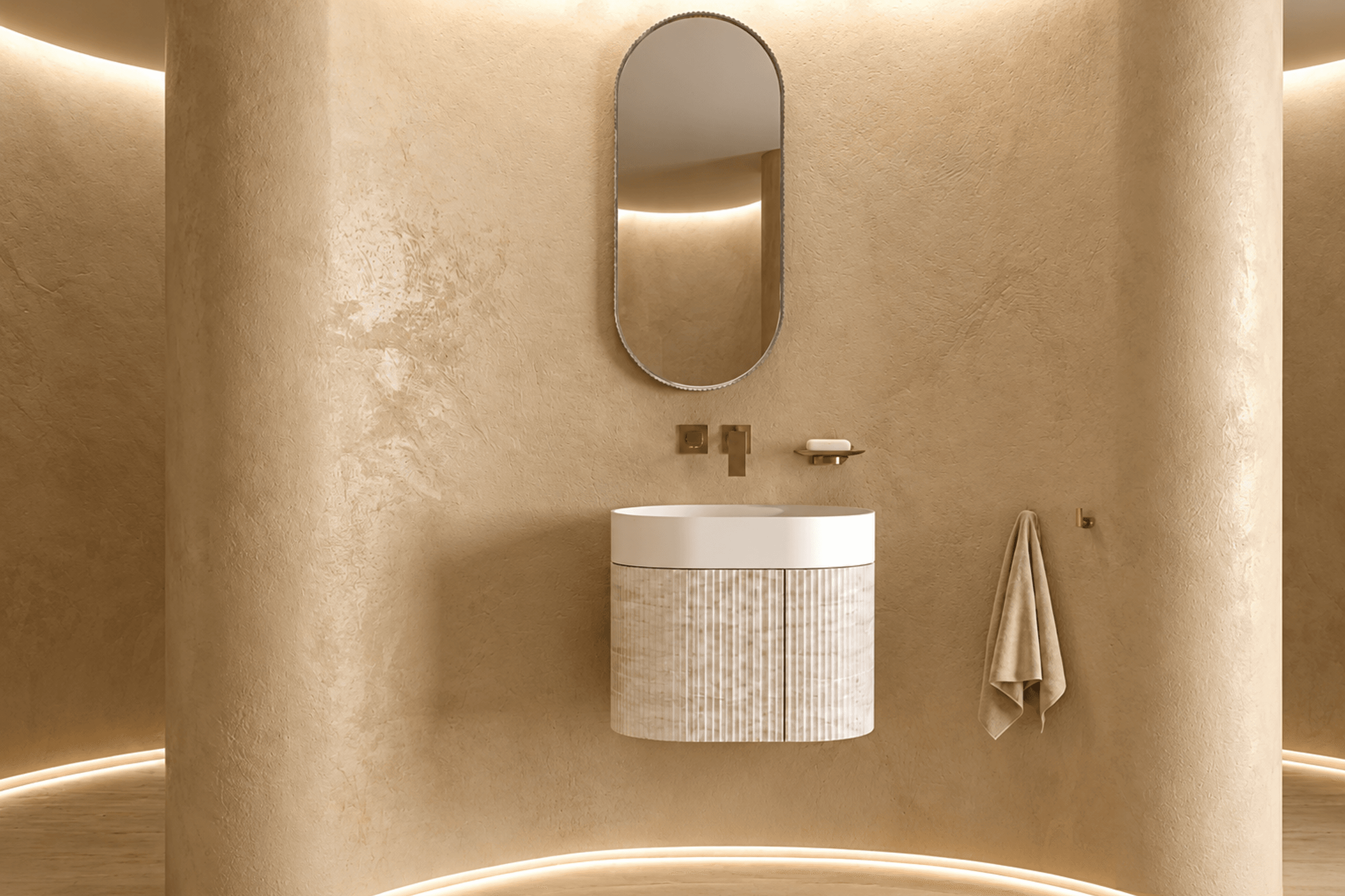 Desert Rock Wall Hung Vanity and Basin - DRV004