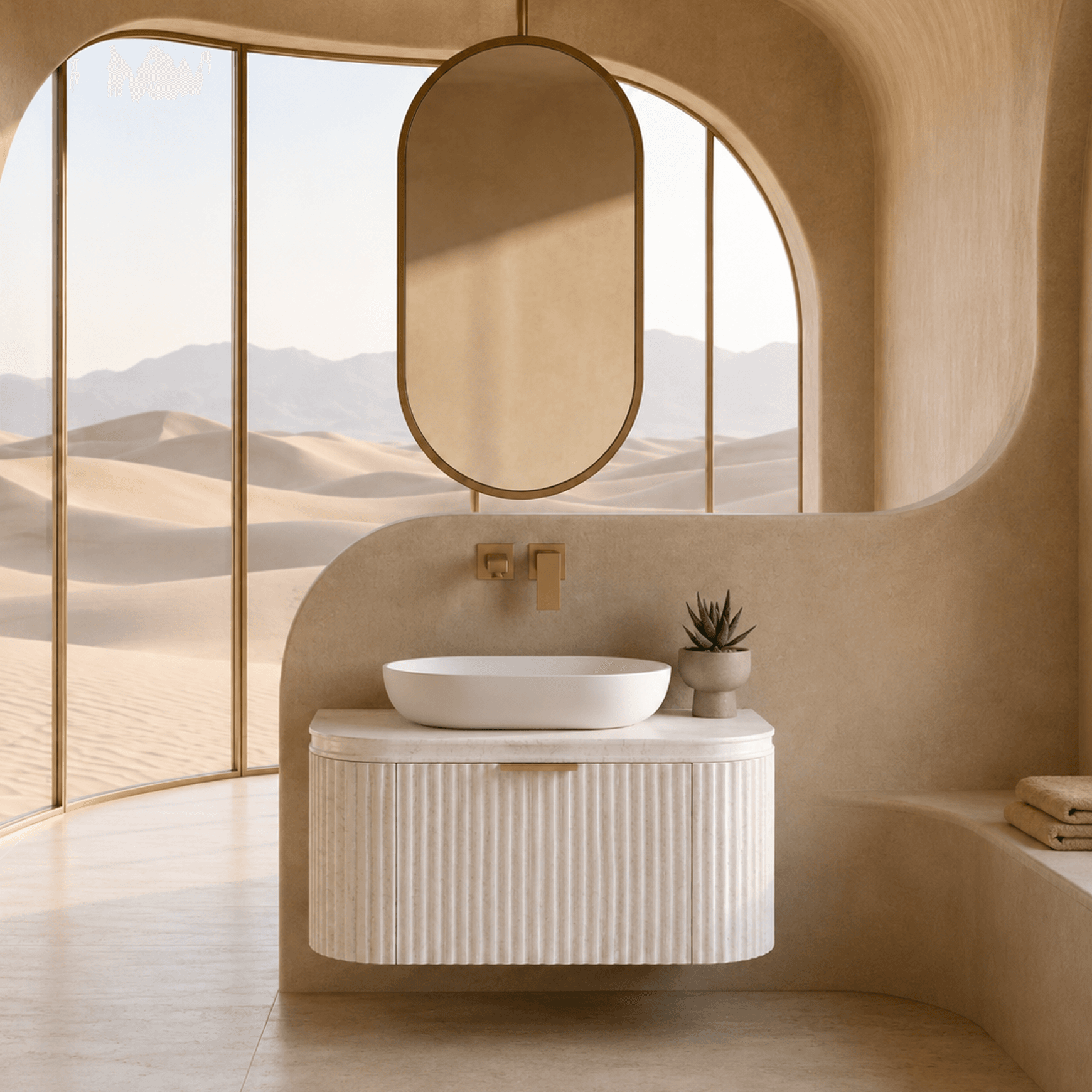 Desert Rock Vanity With Countertop Basin - DRV013