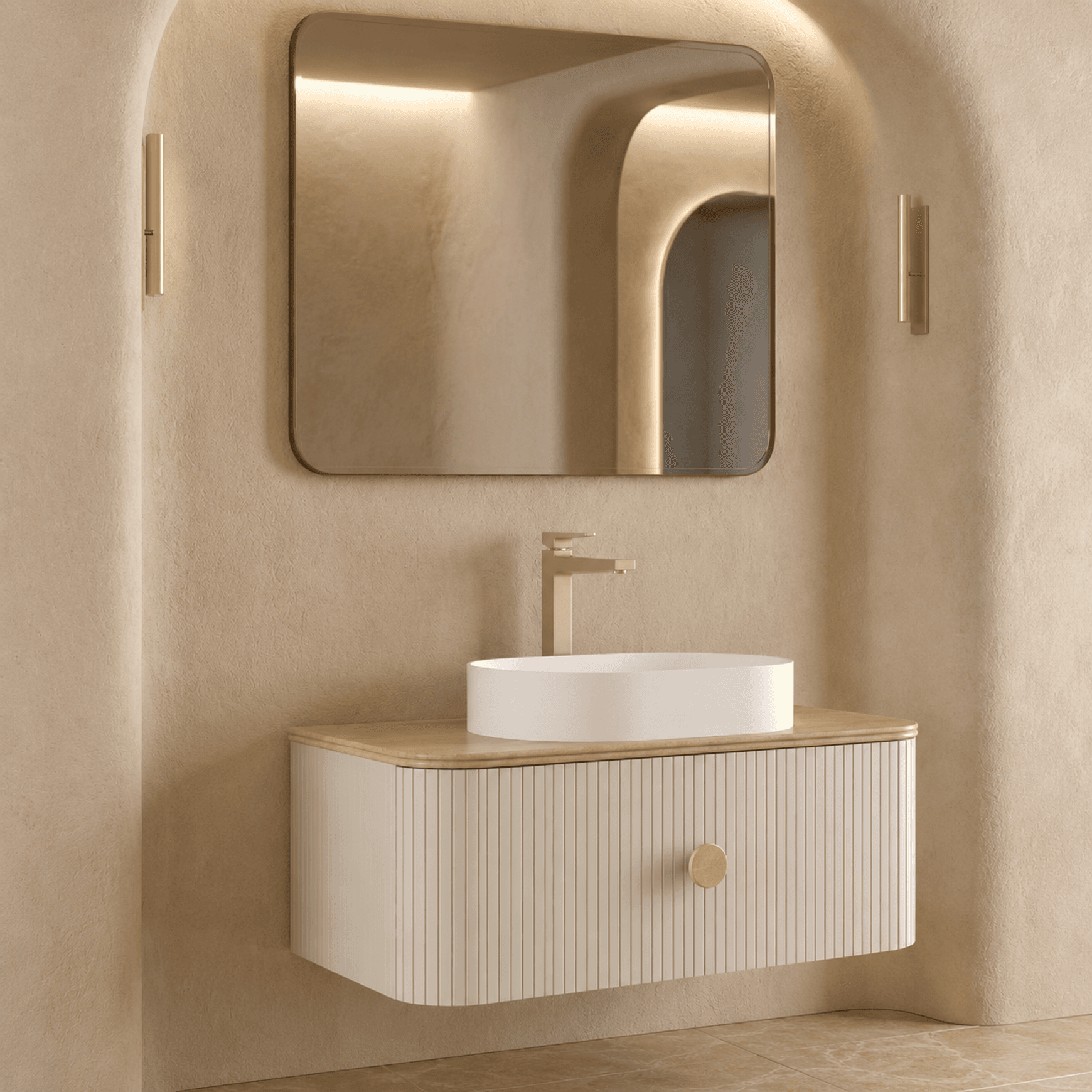 Desert Rock Vanity With Countertop Basin - DRV014