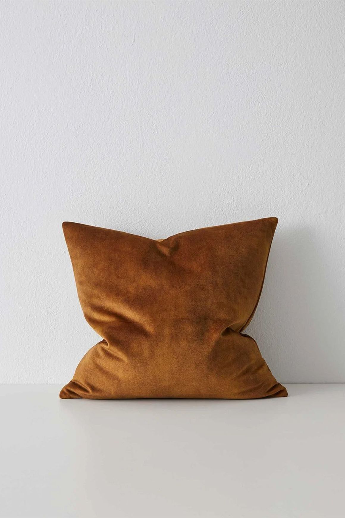 Weave Home Ava Velvet Cushion - Ochre | 50 x 50cm
