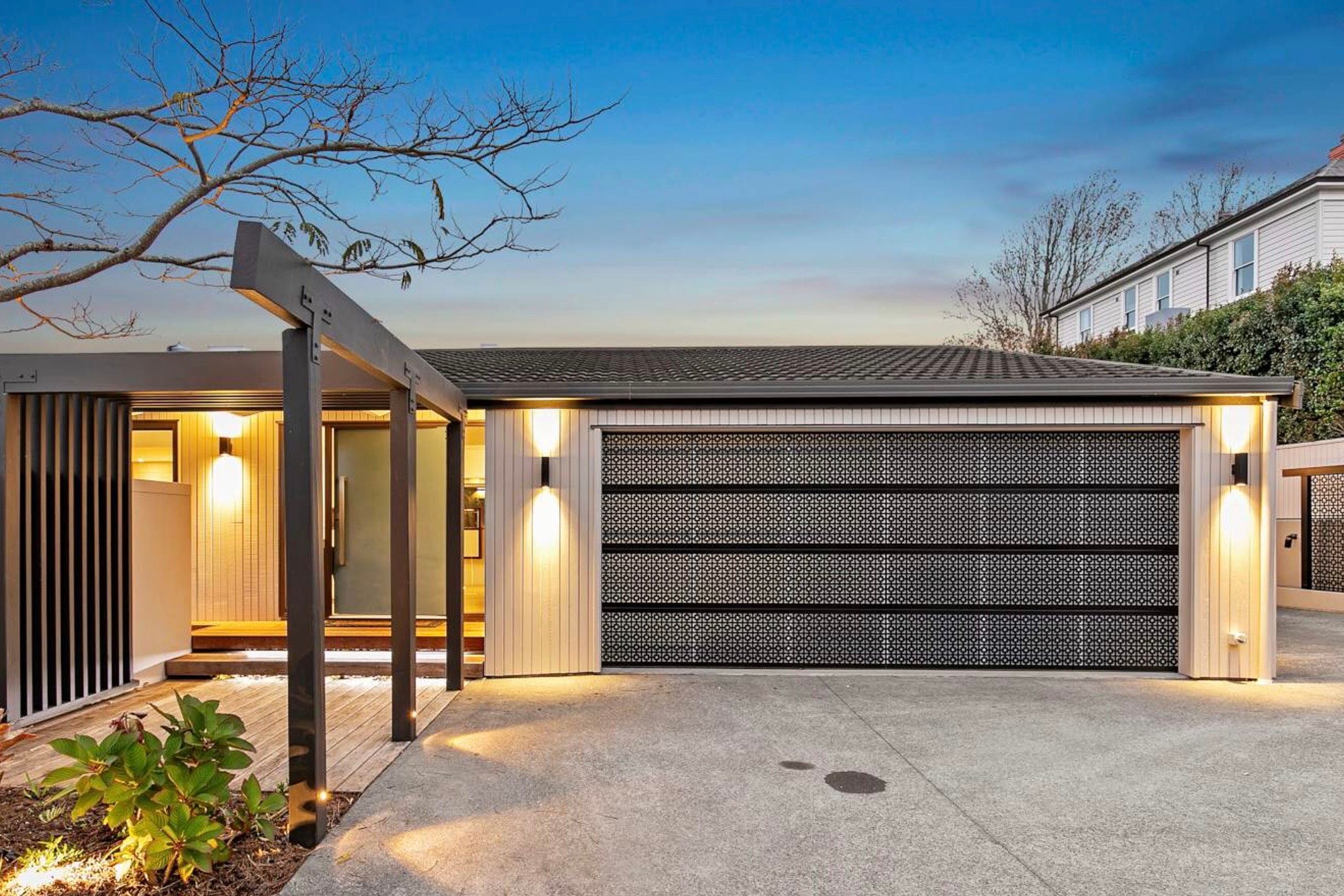 Plexiglass Backed Laser Cut Garage Door
