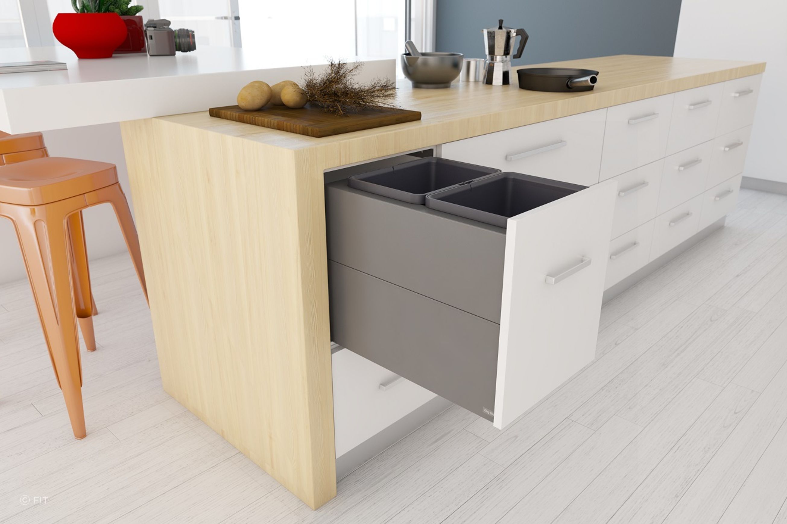 Tanova Designer Series 2 Pull Out Kitchen Bins