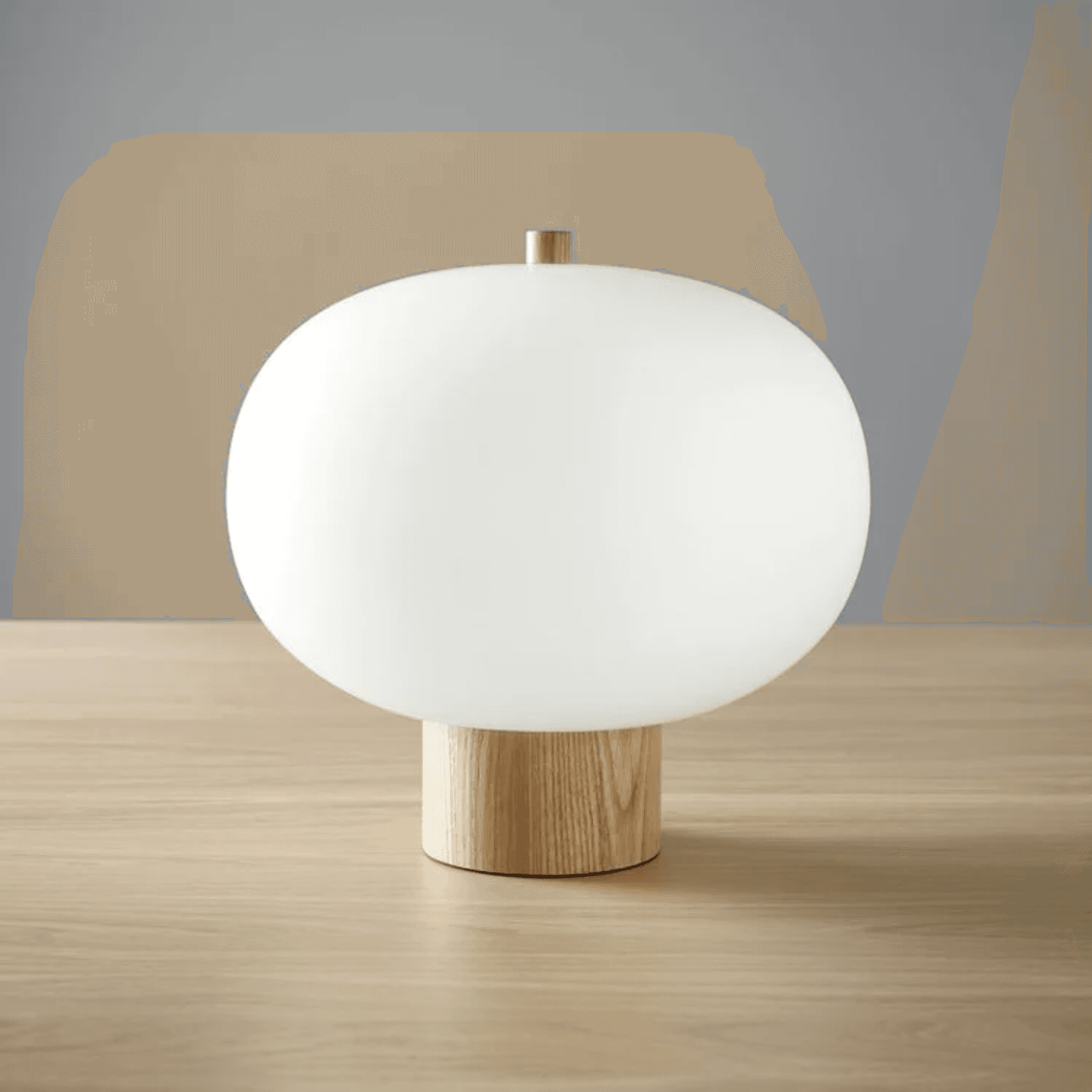 Luna Glass Table Lamp - Large in Timber