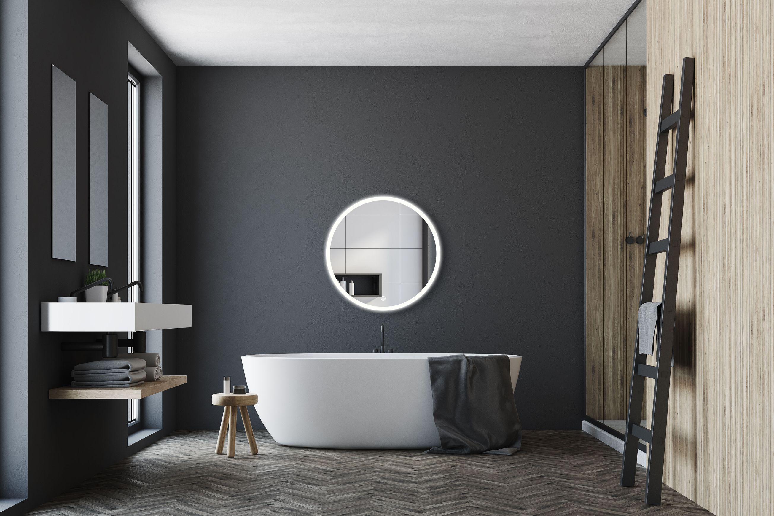Frost LED Round Mirror with Demister