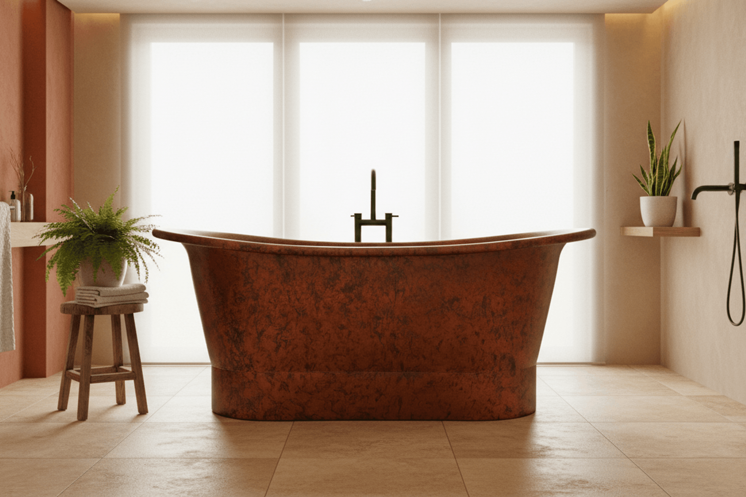 Antique Red Copper Bath 1500mm - CB5011 1500