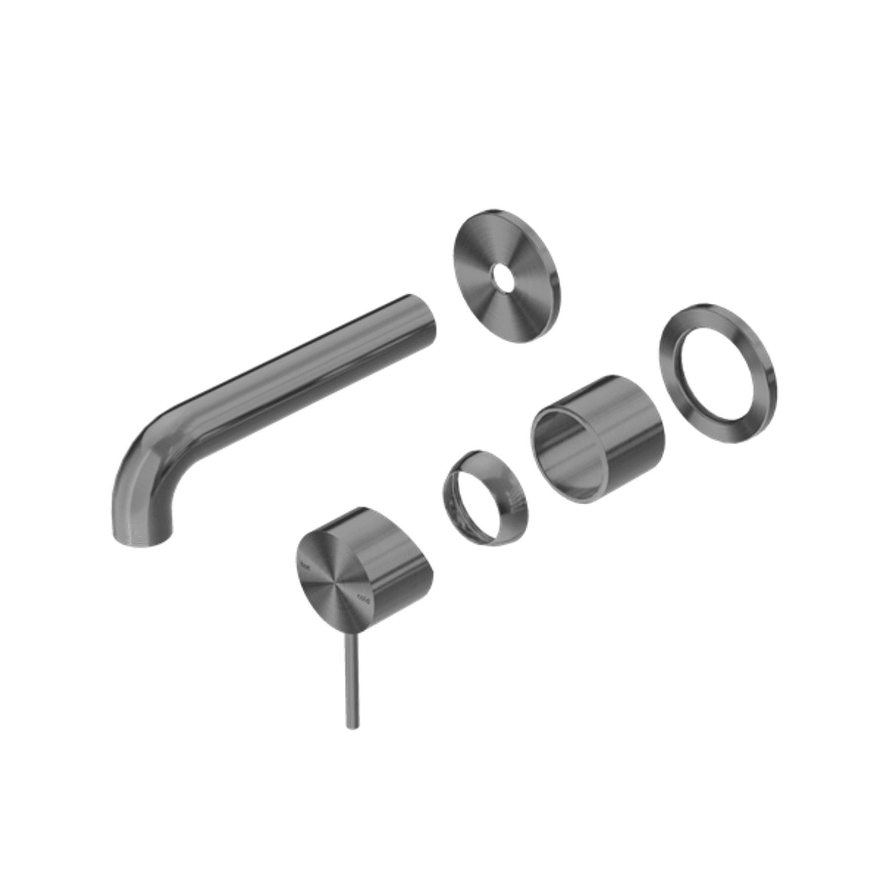 Mecca Wall Basin/Bath Mixer Separate Back Plate 185mm Trim Kits Only Gun Metal