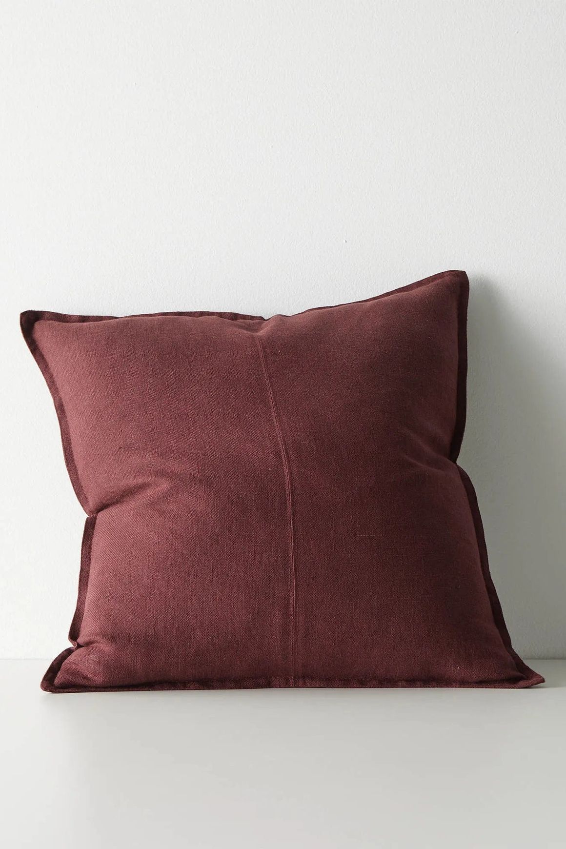 Weave European Linen Como Cushion - Garnet  | Three Sizes