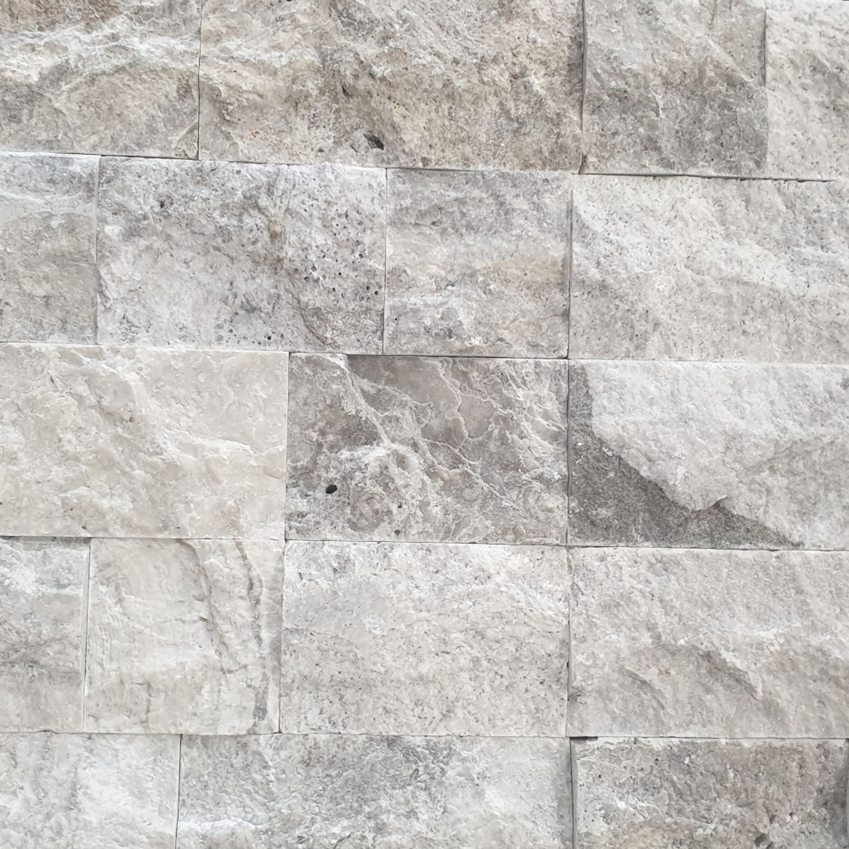 Aqua Silver Split Face Travertine Wall Cladding