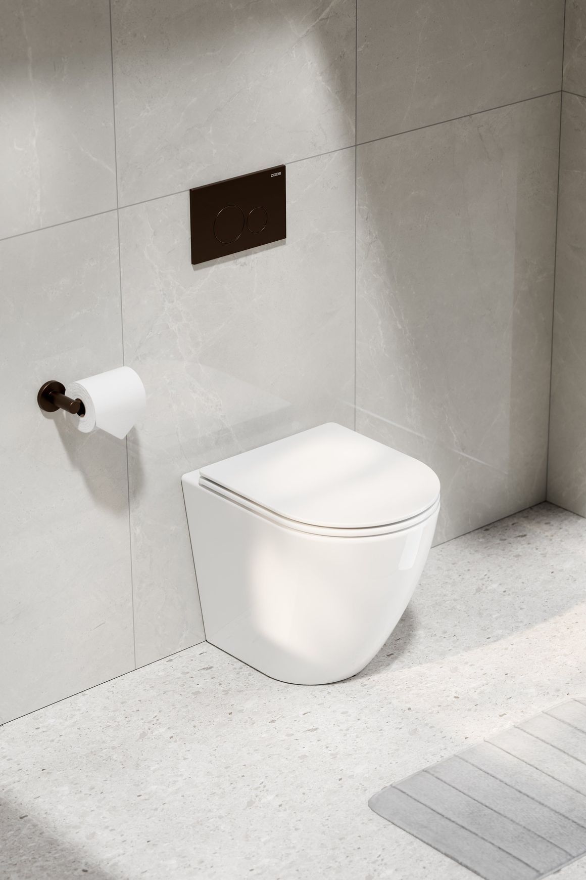 Flow Typhoon Inwall Toilet Suite | Brushed Bronze Btn