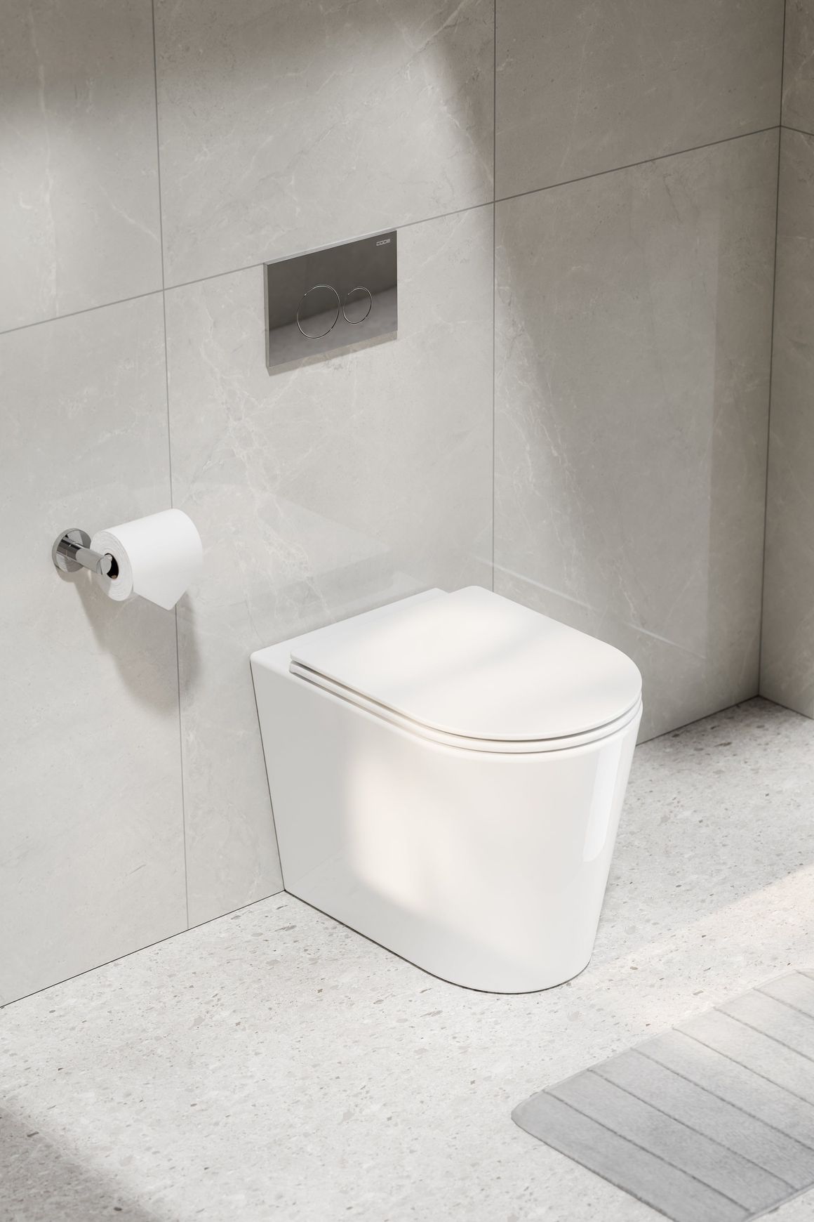 Pure Typhoon Inwall Toilet Suite | Chrome Button