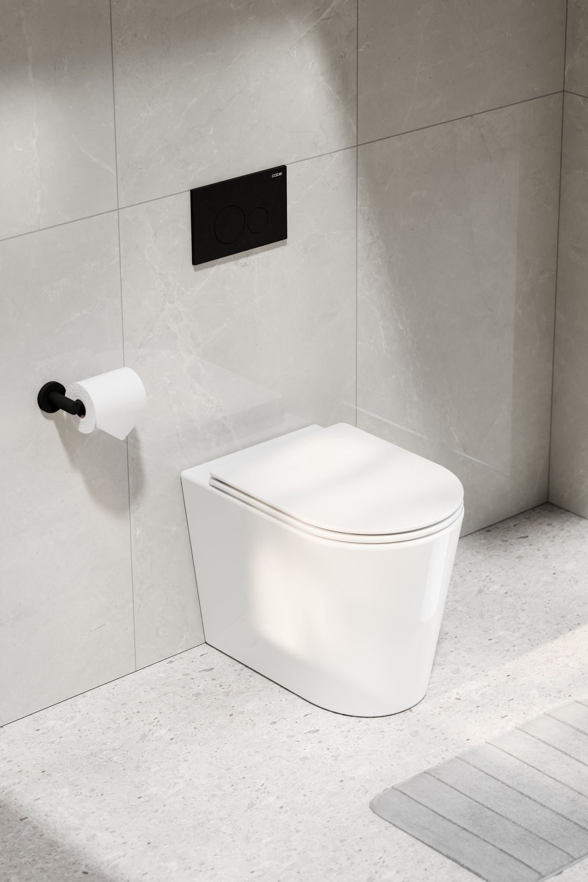 Pure Typhoon Inwall Toilet Suite | Matte Black Button