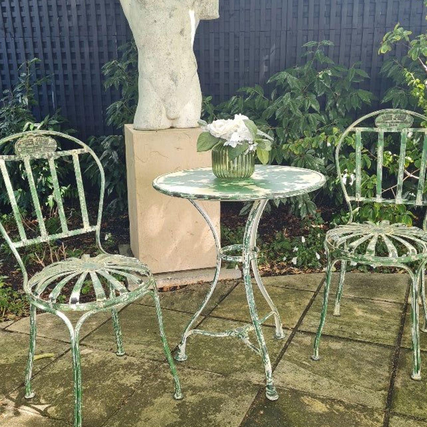 3 x piece Carre Dining Chairs and 60cm table