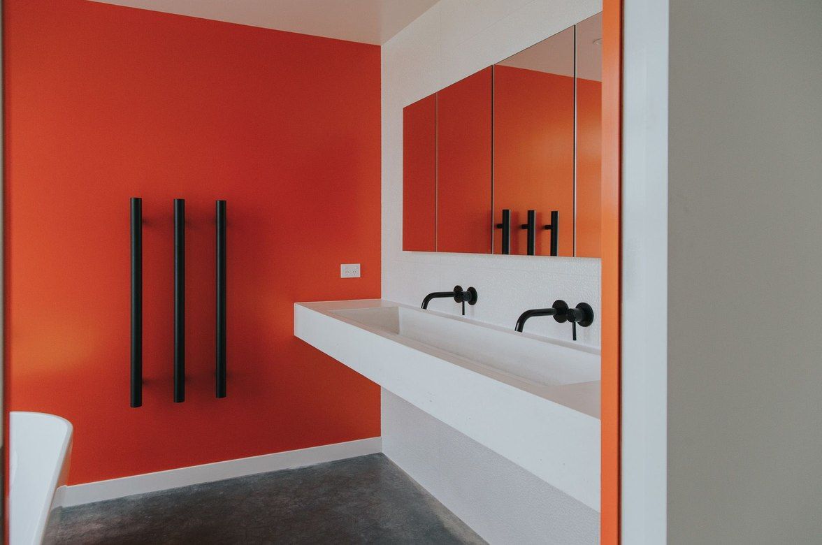 Bright Orange Bathroom
