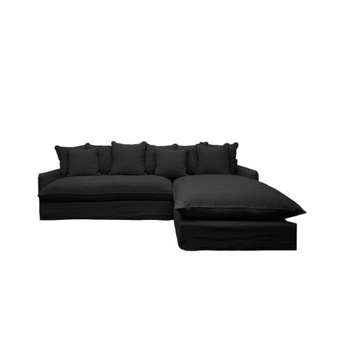 Lotus Slipcover 2.5 Modular Sofa + RH Chaise - Carbon