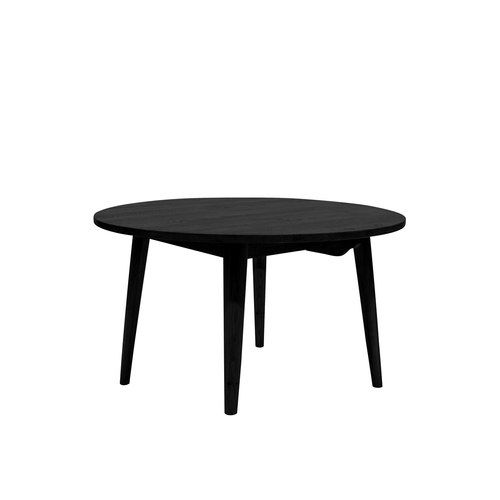 Vaasa Round Oak Dining Table Matte Black - 120cm