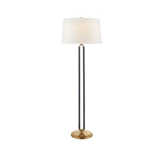 Cody Large Floor Lamp – Natural Brass / Navy