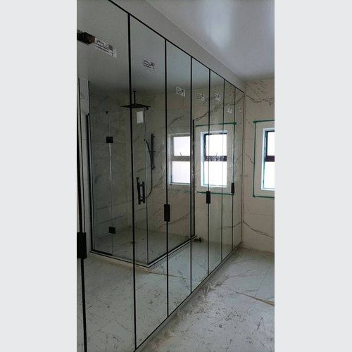 Grey Mirror Glass Soft-stop Hinged Door