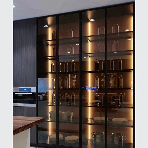 Bronze Toughened Clear Glass Soft-stop Hinged Door