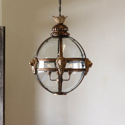 Lion Globe Lantern | Bronze & Gilt