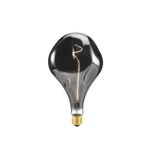 A165 Organic Shape Smoke grey glass E27 Light Bulb