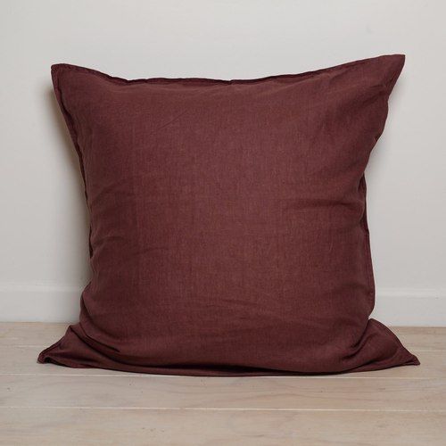 100% French Flax Linen Euro Pillowcase- Antique Rosewood
