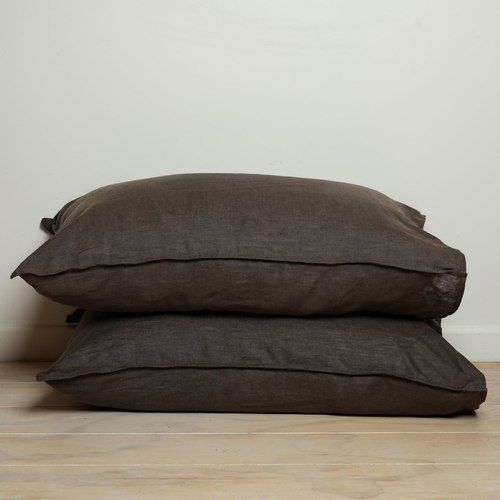 100% French Flax Linen Pillowcase Pair Pillowcase- Deep Moss