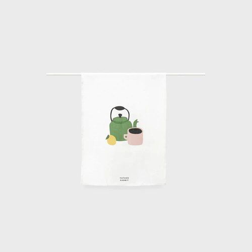 Teapot Linen Tea towel by Father Rabbit | 100% Linen