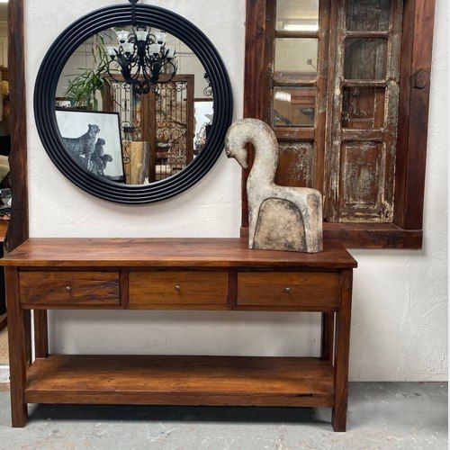 Marcela 3 Drawer Console Table Rustic Finish