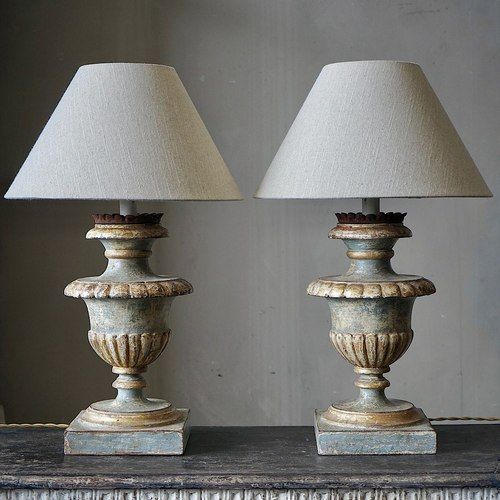 Italian Carved & Painted Lamps