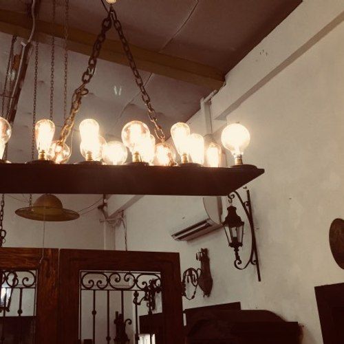 Laguna Light Iron with 15 Industrial Light Bulbs
