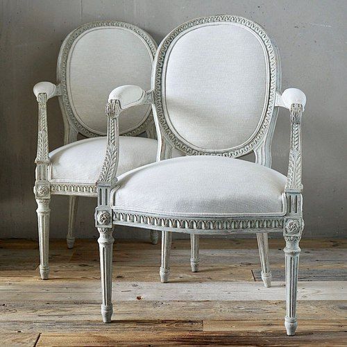 French Louis XVI Painted Armchairs (Pair)