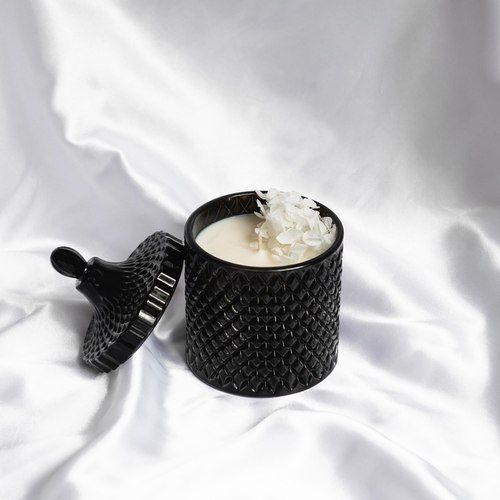 Black Geo Vintage Scented Candle Jar