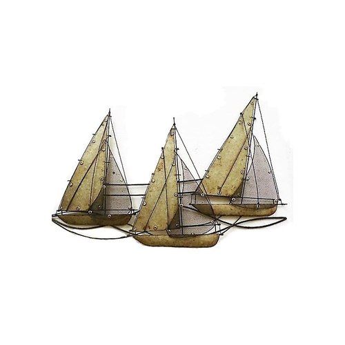 Iron Wall Art - Yachts - Pewter And Bronze