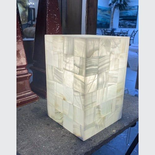 Cubo Lamp Crystalline Marquetry