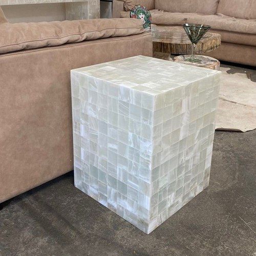 Crystalline Marquetry Side Table Cube
