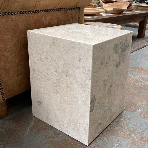 Travertine Side Table Cube - Natural