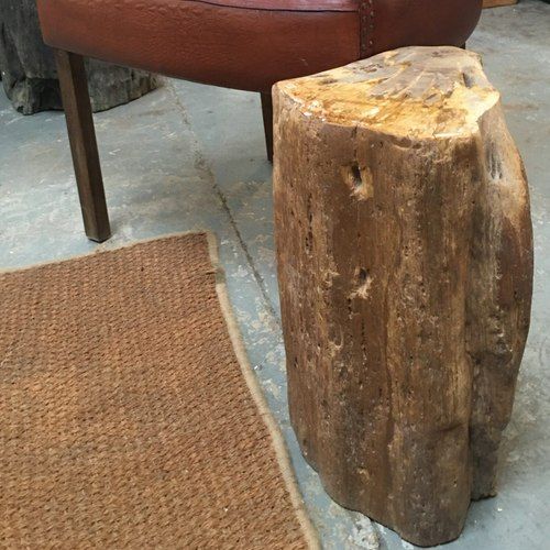 Petrified Wood Occasional Side Table Natural Brown