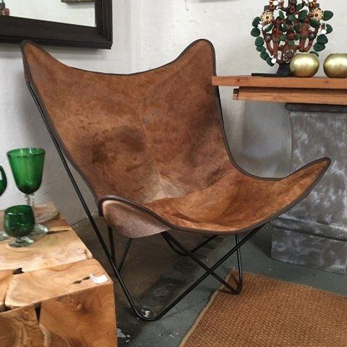 Butterfly Chair Tan Cowhide