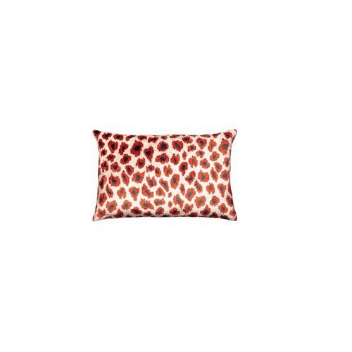 The Rug Company | Velvet Ikat Leopard Red Cushion